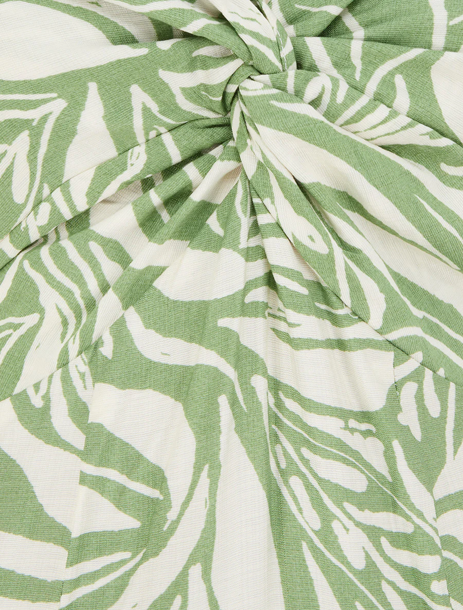 Lange jurk met bandjes en gestileerde print - Groen - Image 3