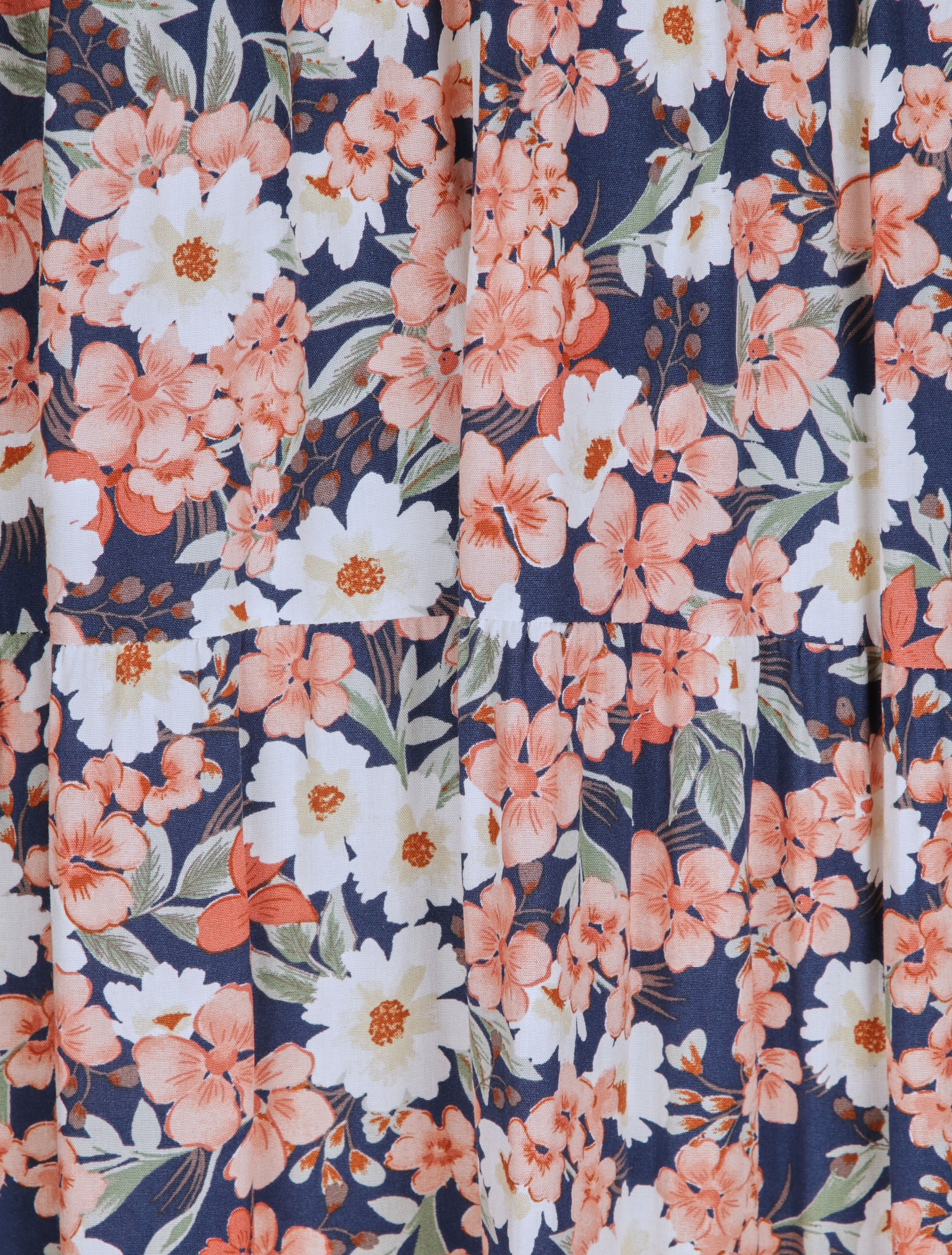 Lange jurk met bloemenprint - Marineblauw - Image 3