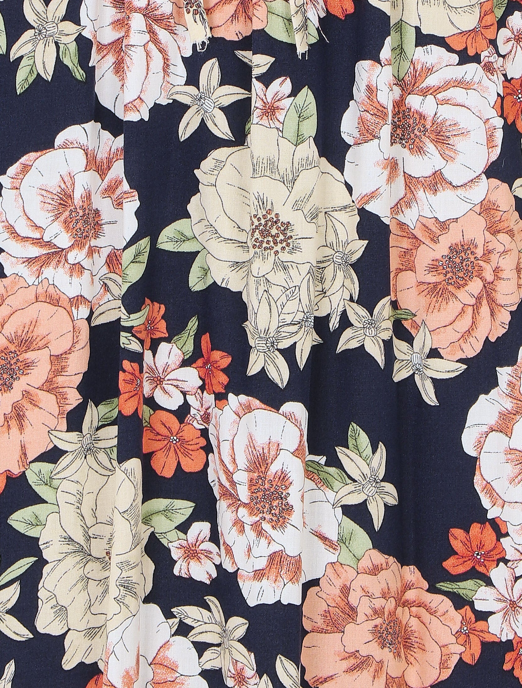 Lange jurk met bloemenprint - Marineblauw - Image 3