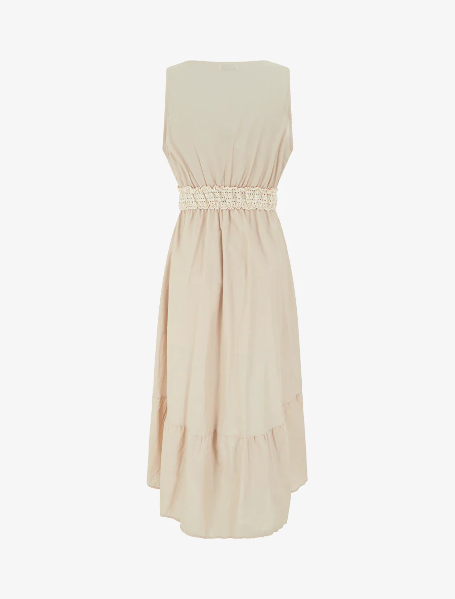 Lange jurk met borduursel in paisley-motief - Beige - Image 2