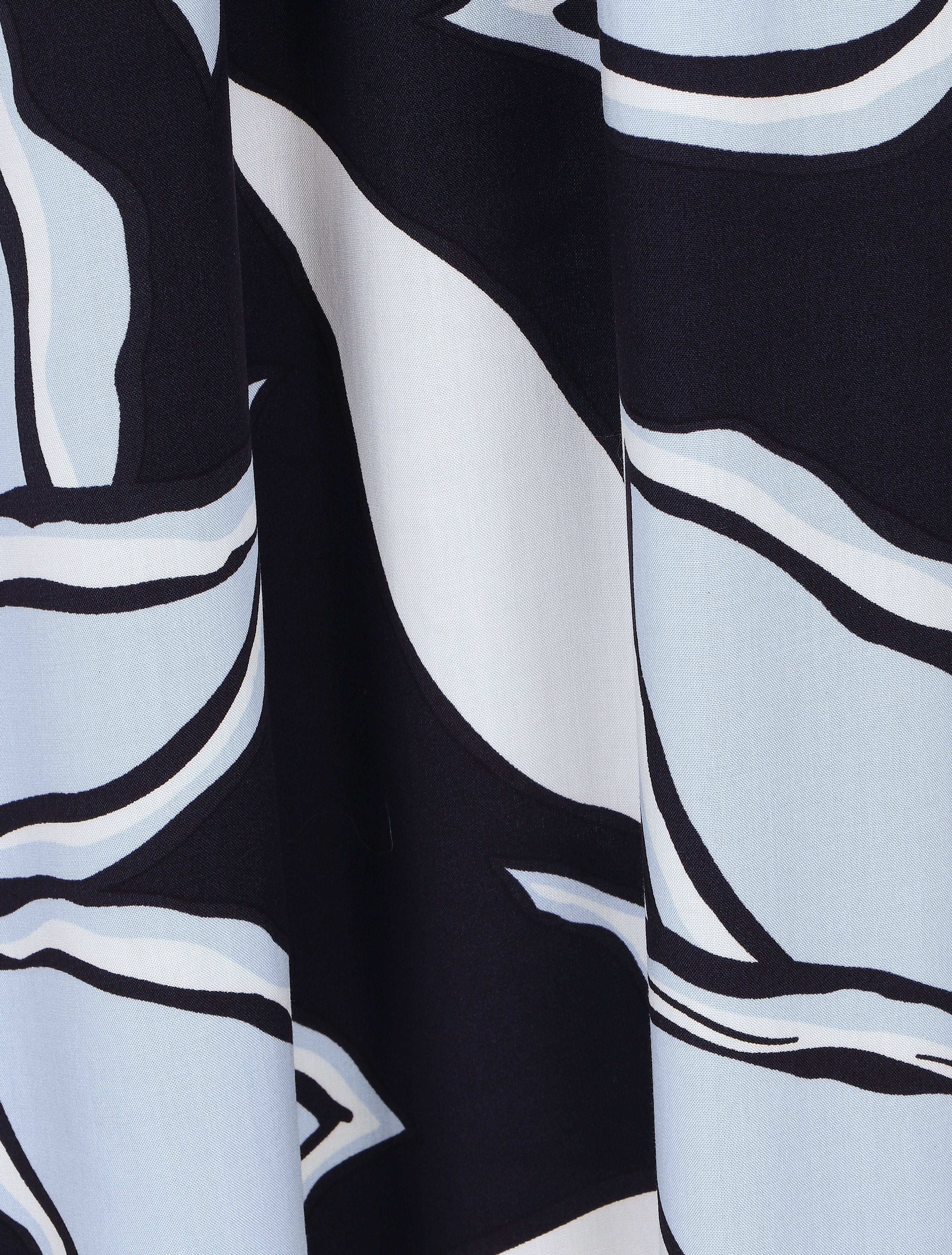 Lange jurk met grote bloemenprint - Marineblauw - Image 3