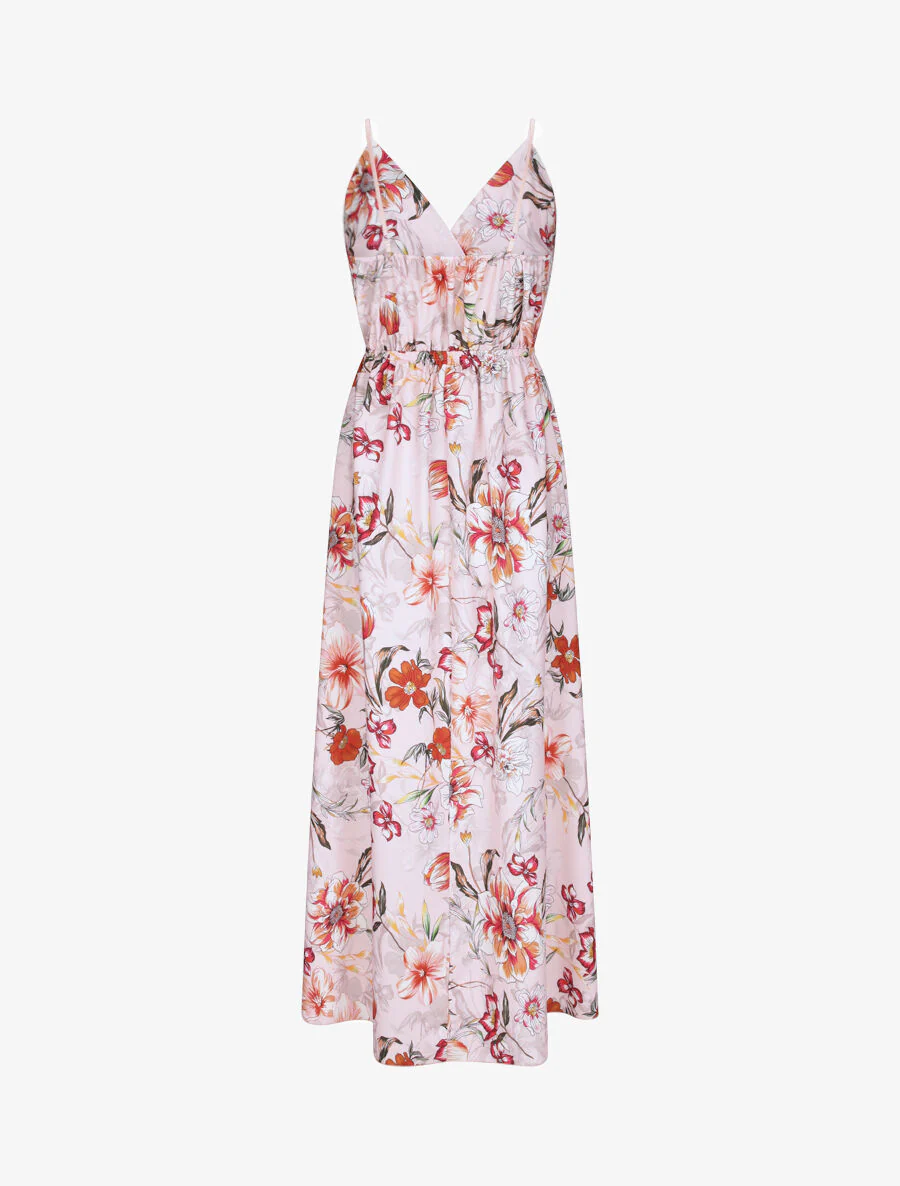 Lange jurk met grote bloemenprint - Roze - Image 2
