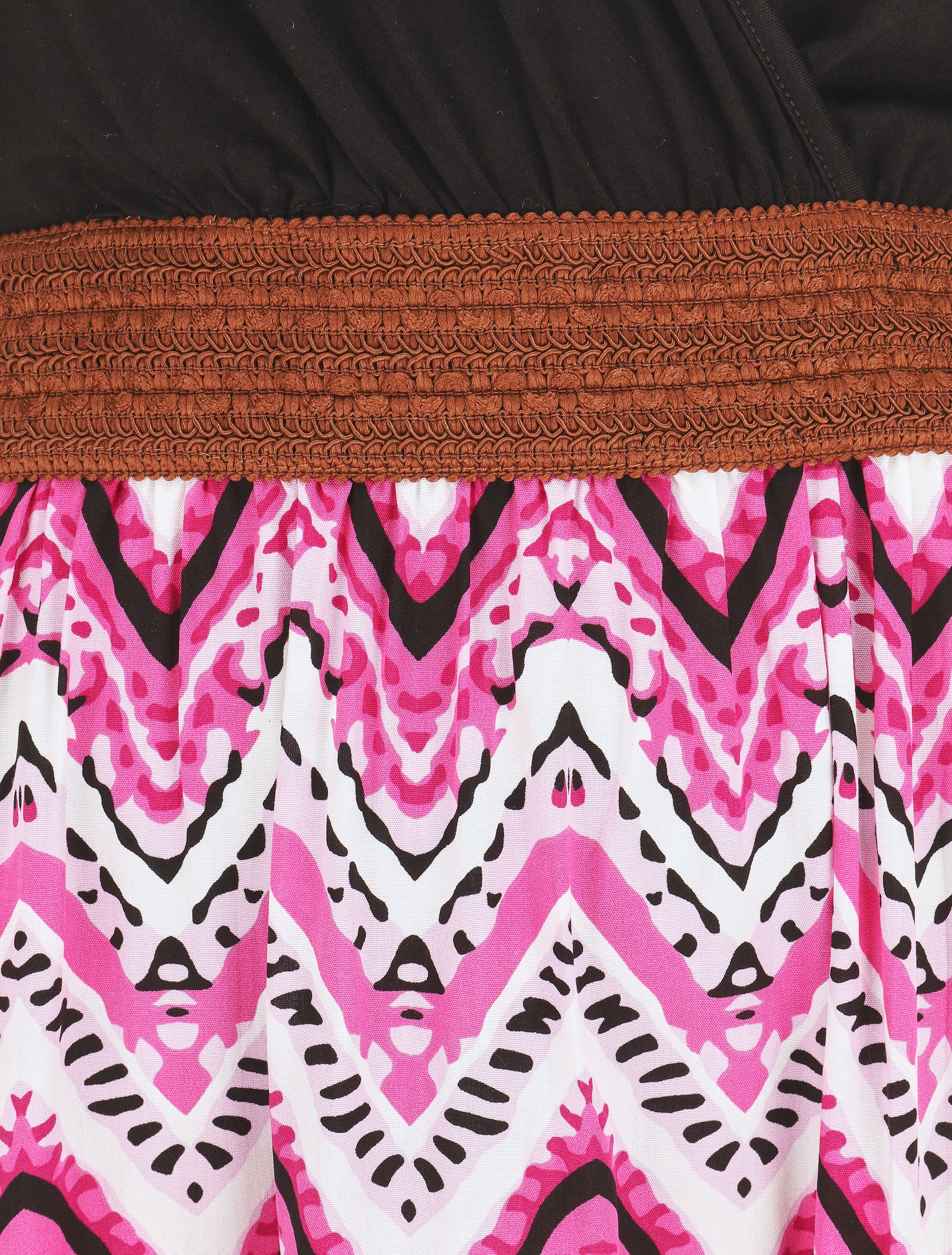 Lange jurk met rok met grafische print - Fuchsia - Image 3