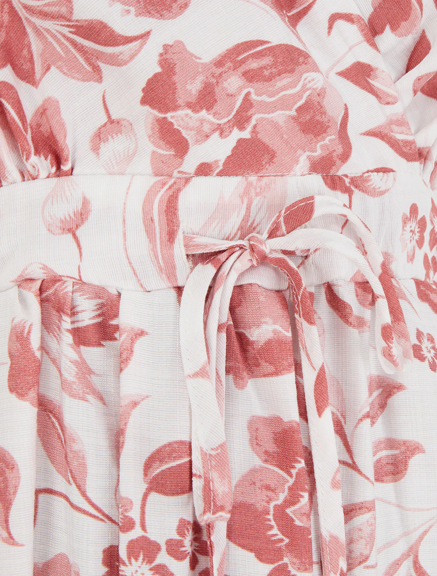 Lange jurk met rozenprint - Roos - Image 3