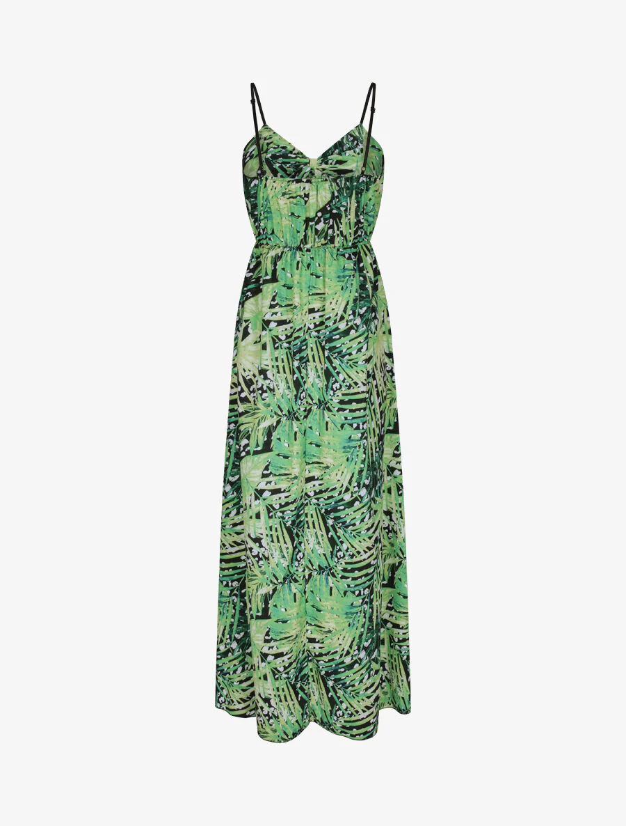 Lange jurk met tropische bloemenprint - Zwart - Image 2