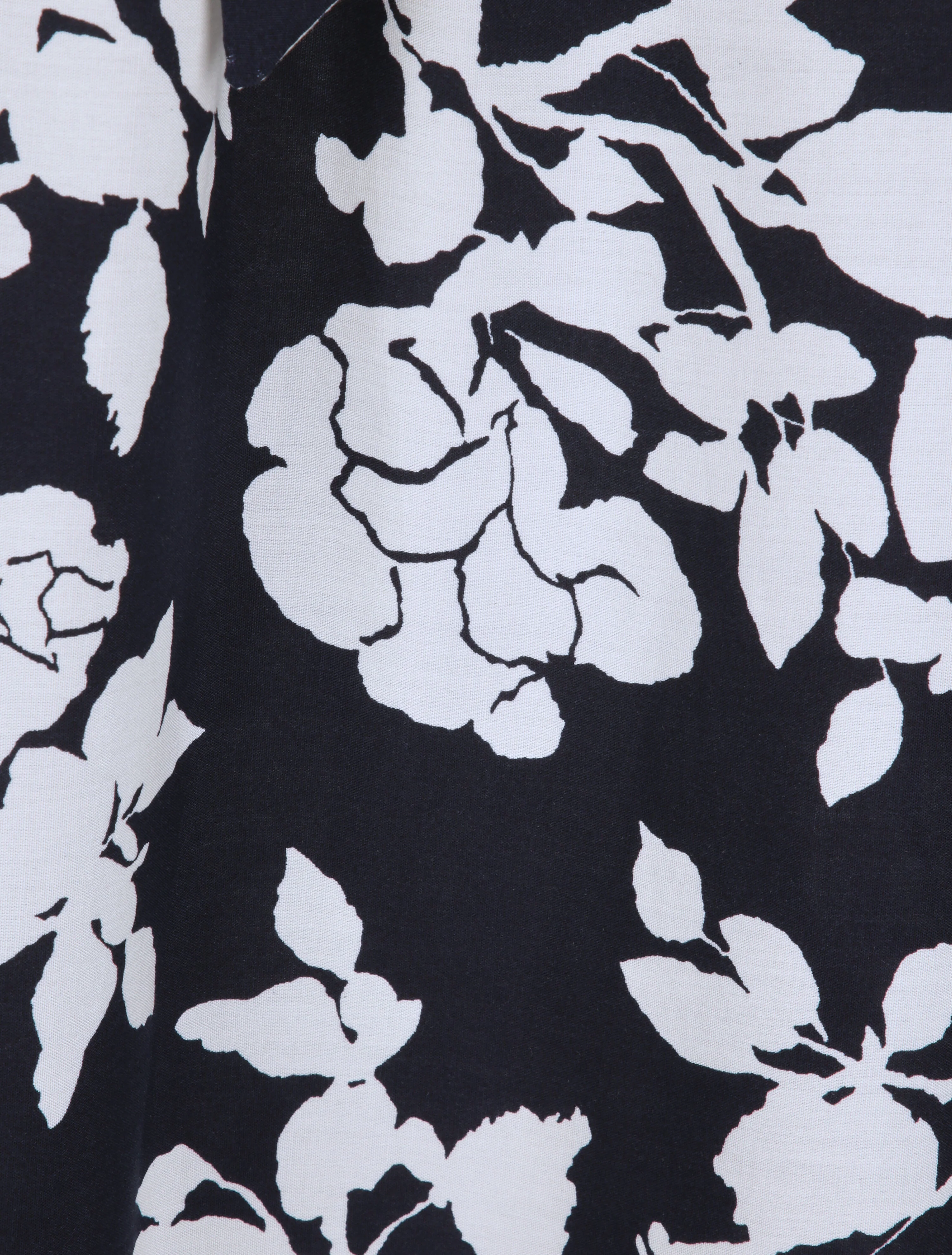 Lange jurken met bloemen grafische patronen - Marine/wit - Image 4
