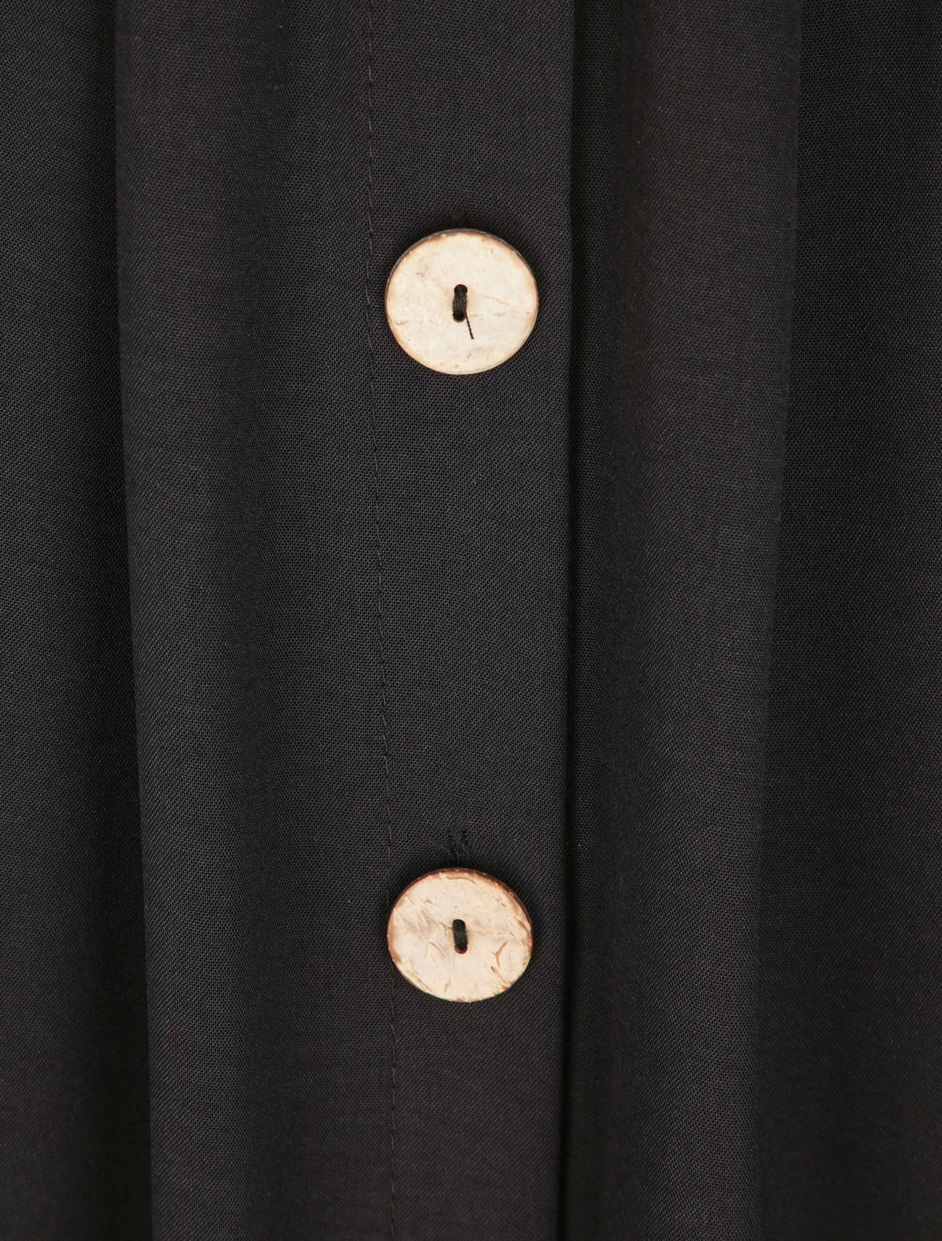 Lange knopstijl jurk - Zwart - Image 3