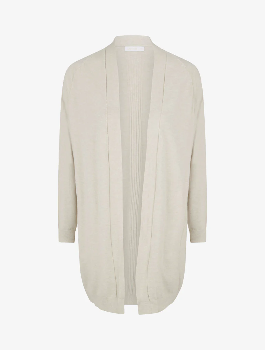Lange, losse gilet met vleermuismouwen - Beige