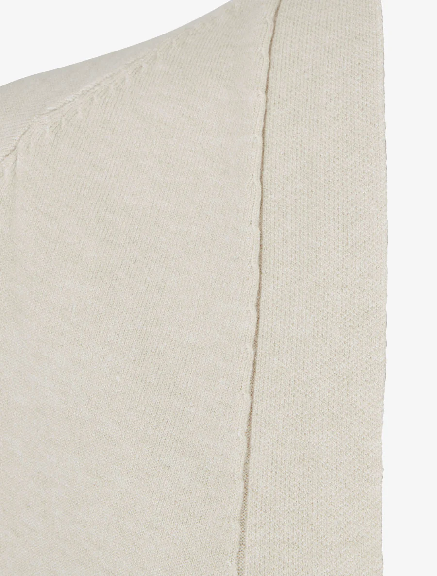 Lange, losse gilet met vleermuismouwen - Beige - Image 3