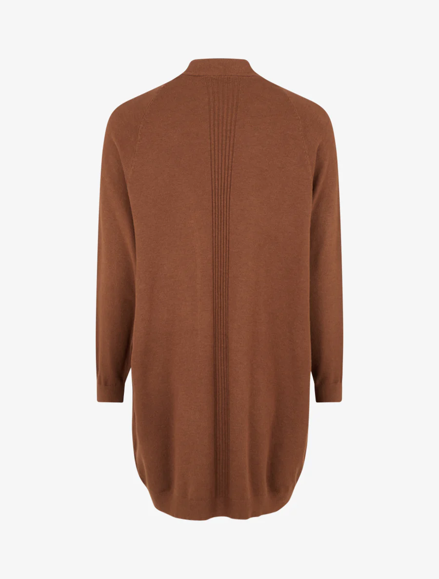 Lange, losse gilet met vleermuismouwen - Bruin - Image 2