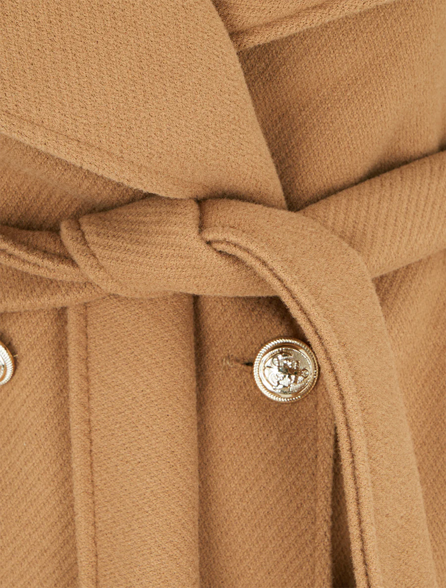 Lange mantel met riem - Kameel - Image 3
