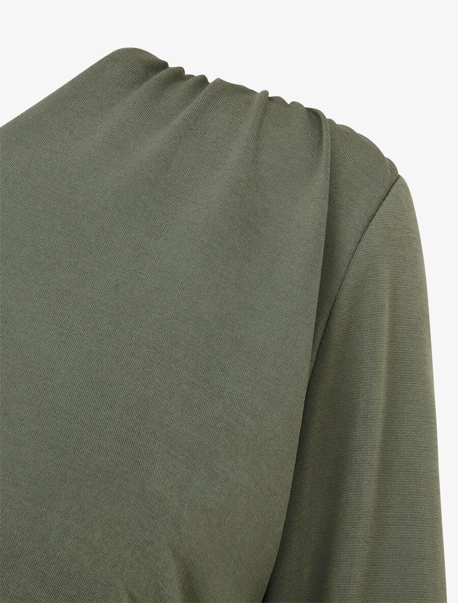 Lange mouw gedrapeerde body - Kakigroen - Image 3