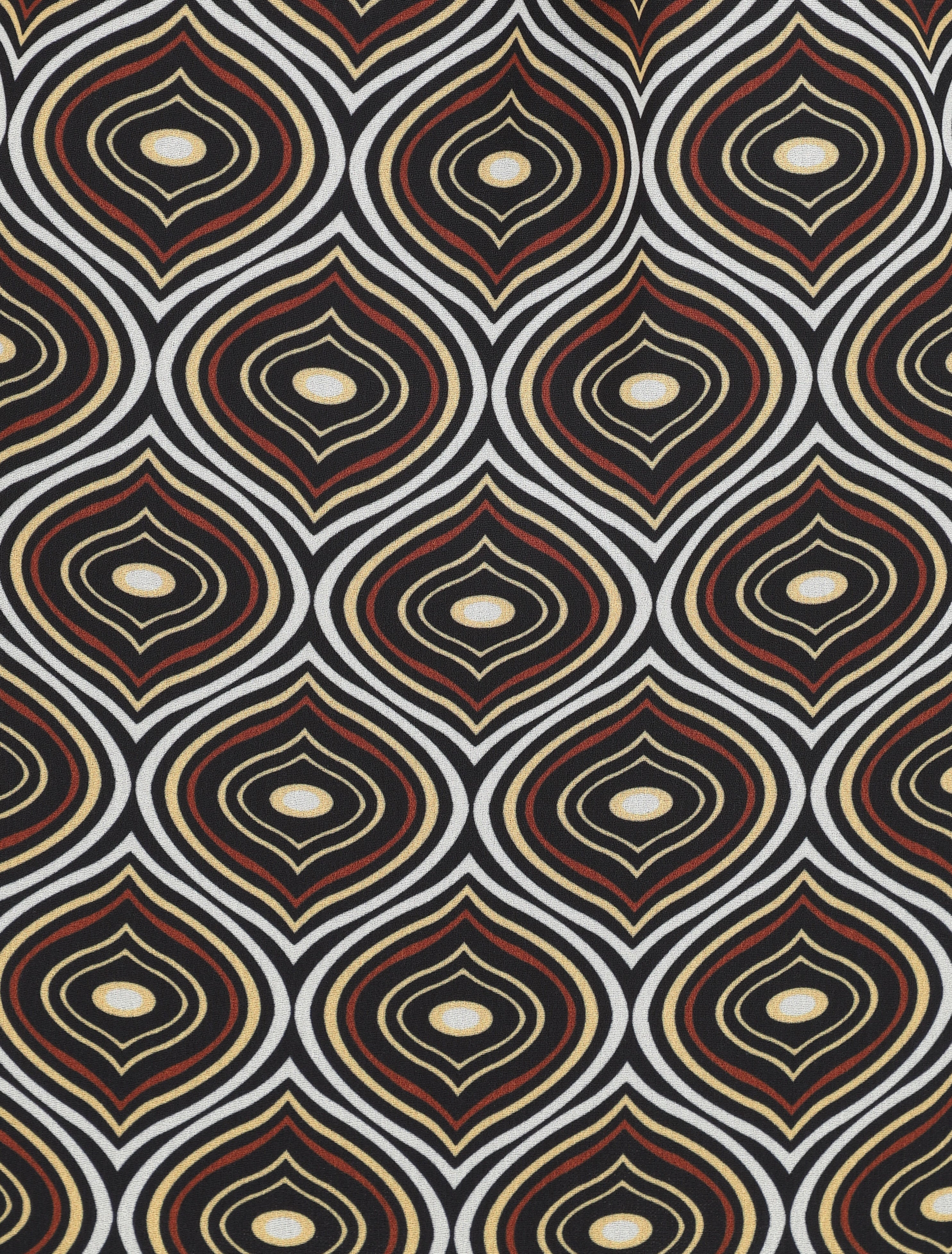 Lange psychédélische geprinte voile rok met contrasterende riem - Zwart - Image 3