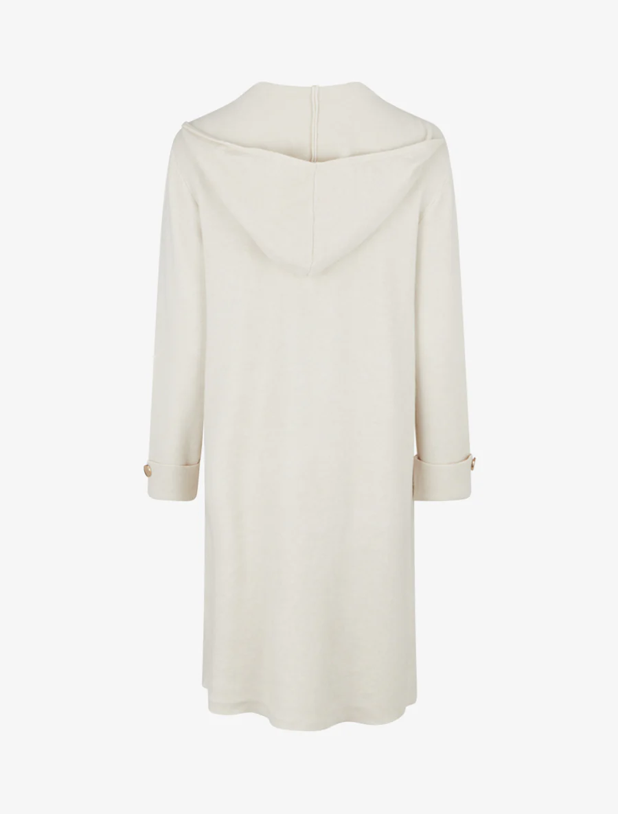 Lange rechte gilet met capuchon - Lichtbeige - Image 2