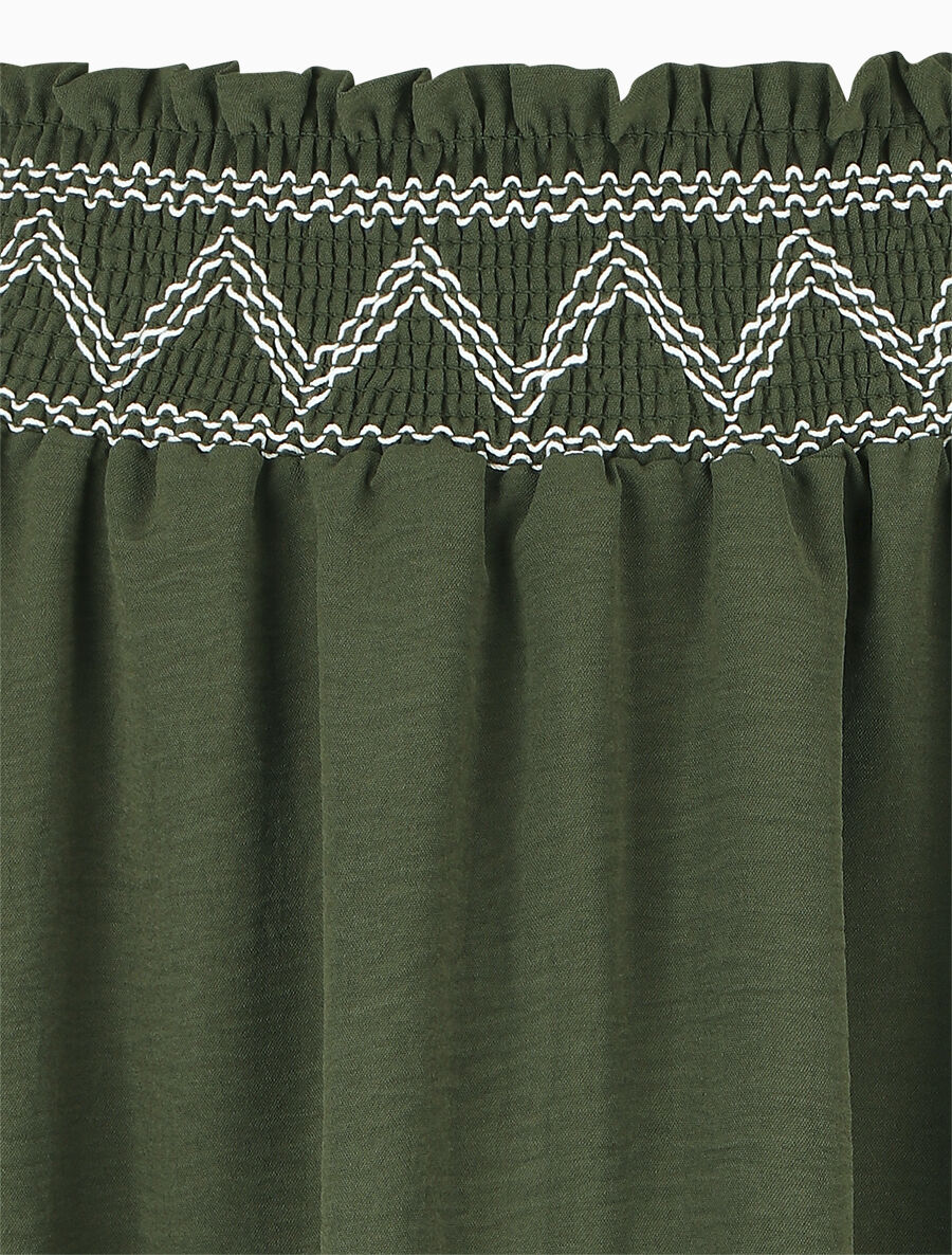 Lange rok elastische taille - Kakigroen - Image 3