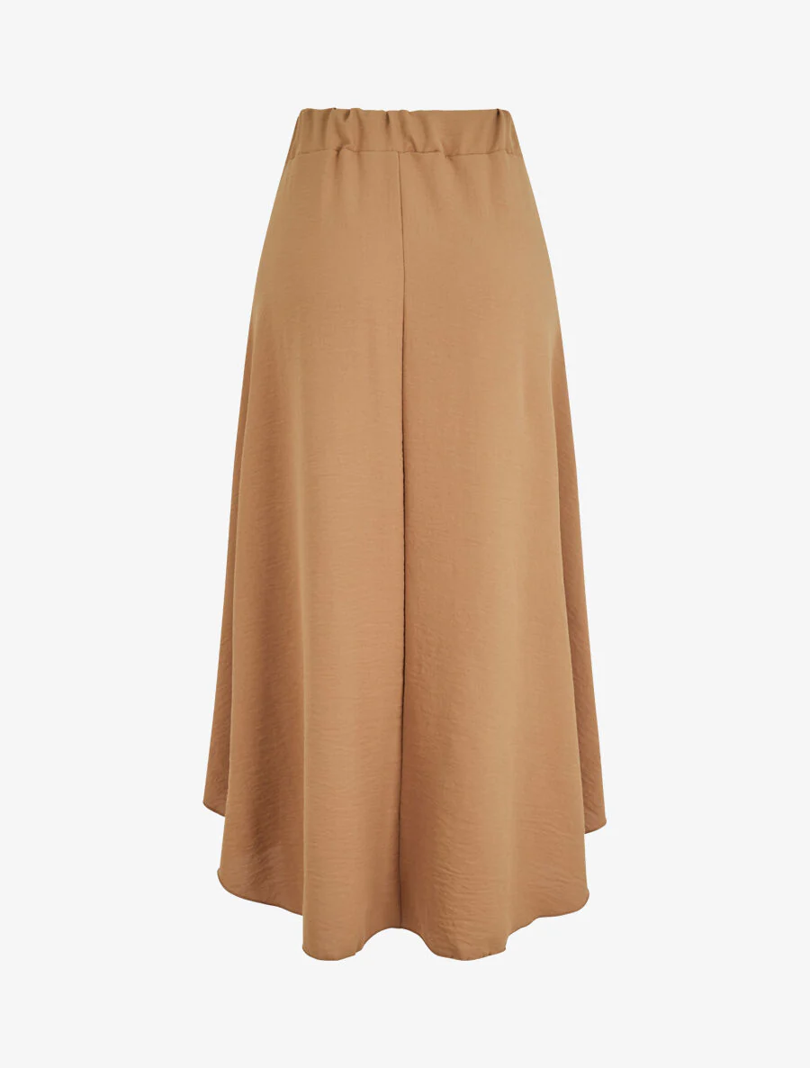 Lange rok met asymmetrische randen - Camel - Image 3