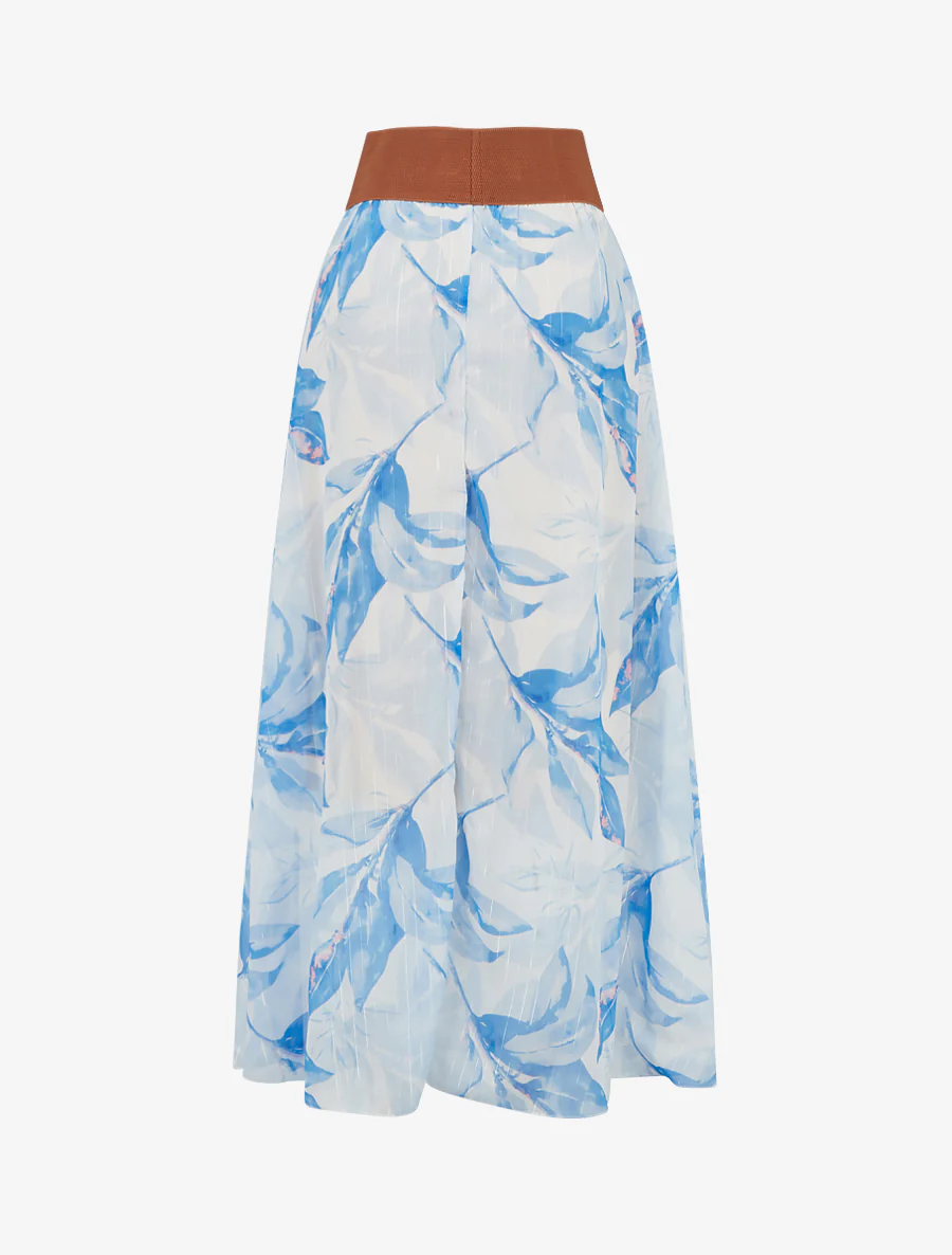 Lange rok met bloemenprint - Lichtblauw - Image 2