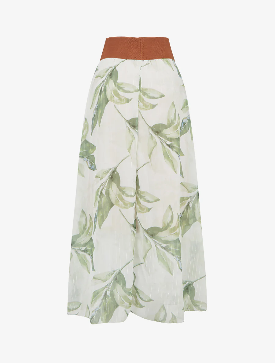 Lange rok met bloemenprint - Groen - Image 2
