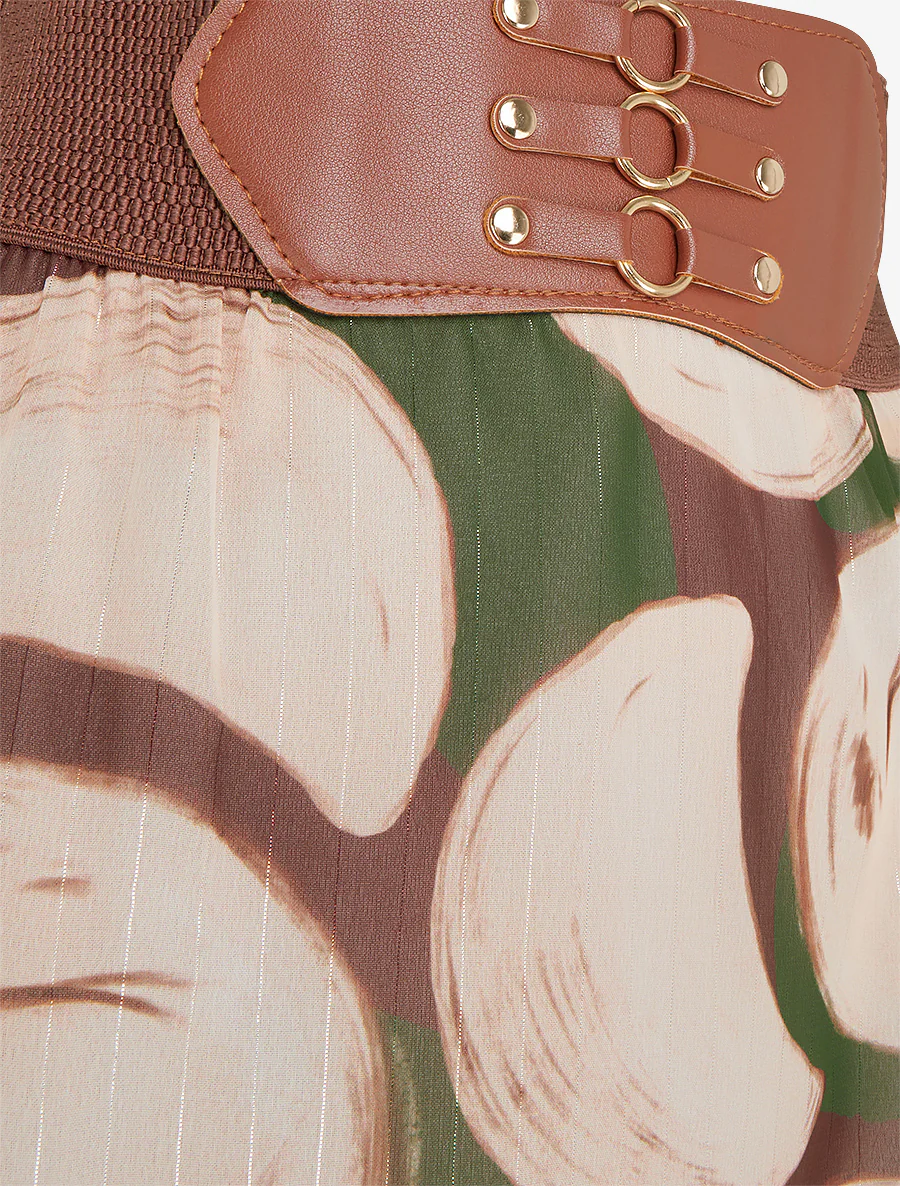 Lange rok met fantasierijke cirkelprint - Groen - Image 3