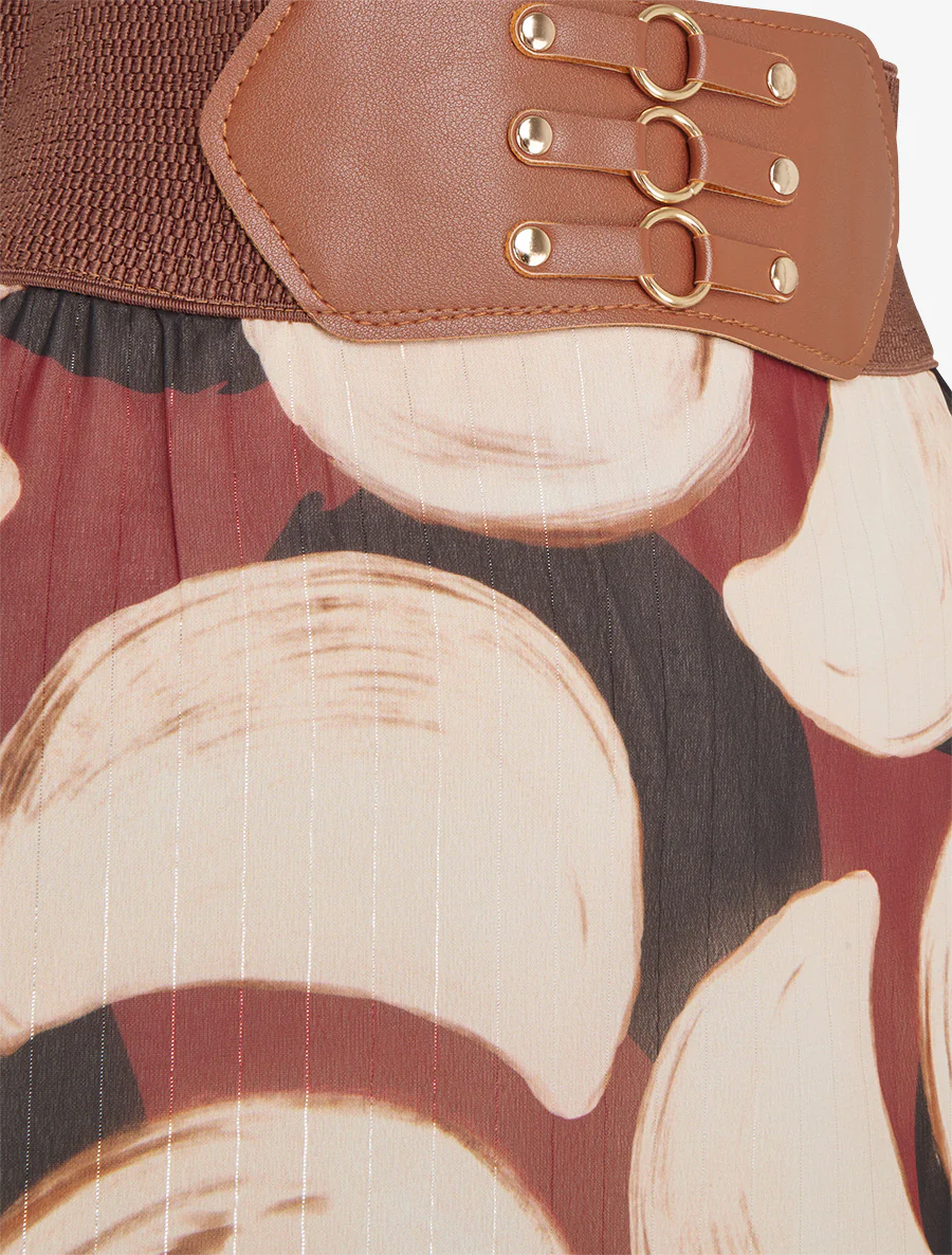 Lange rok met fantasierijke cirkelprint - Zwart - Image 3