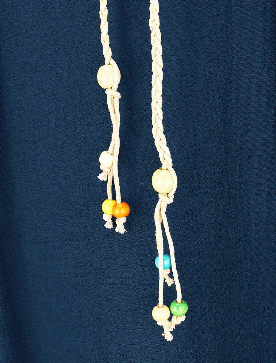 Lange rok met hoge taille, uitlopende snit - Blauw - Image 3