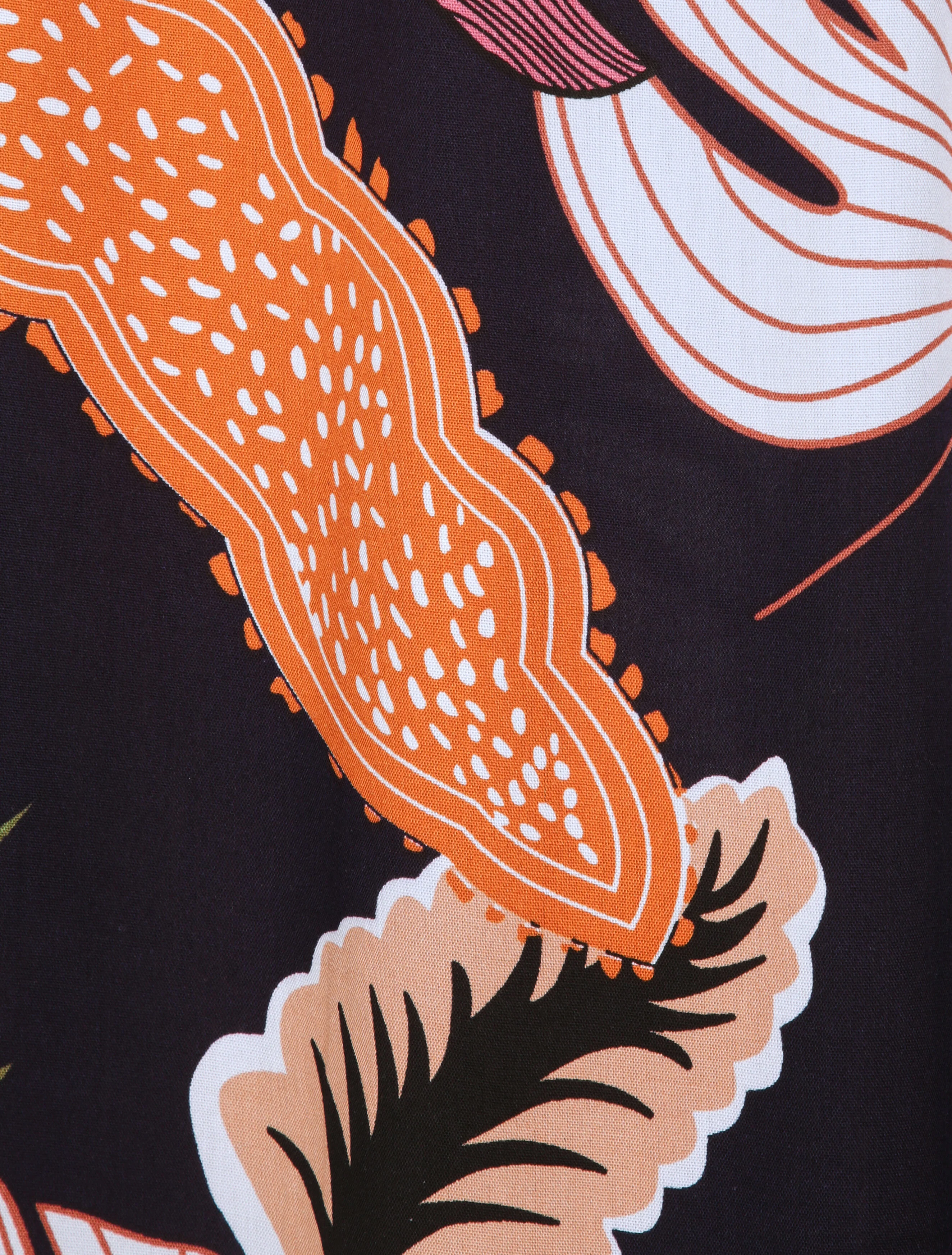 Lange rok met tropische print - Marineblauw - Image 4