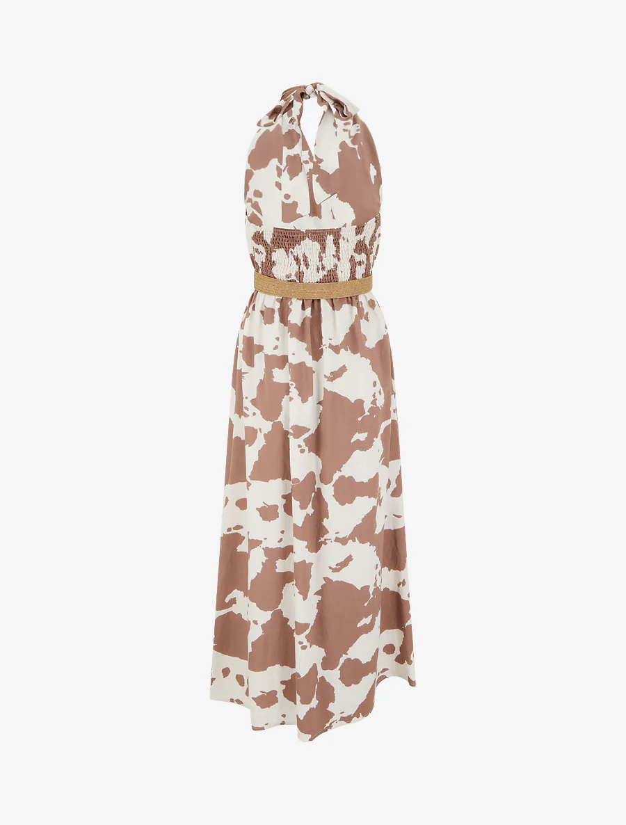 Lange rugloze jurk met koeienprint - Mol - Image 2