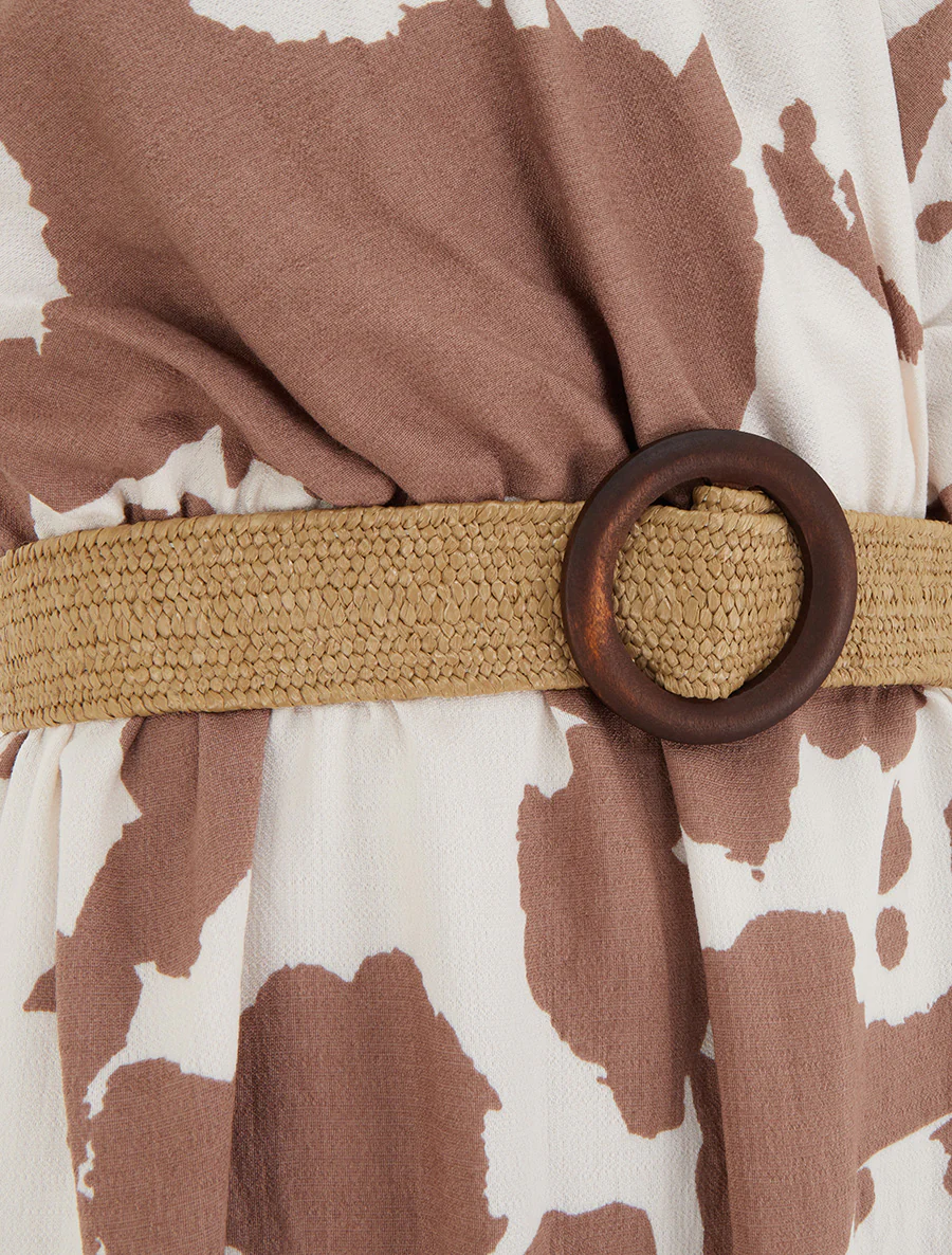 Lange rugloze jurk met koeienprint - Mol - Image 3