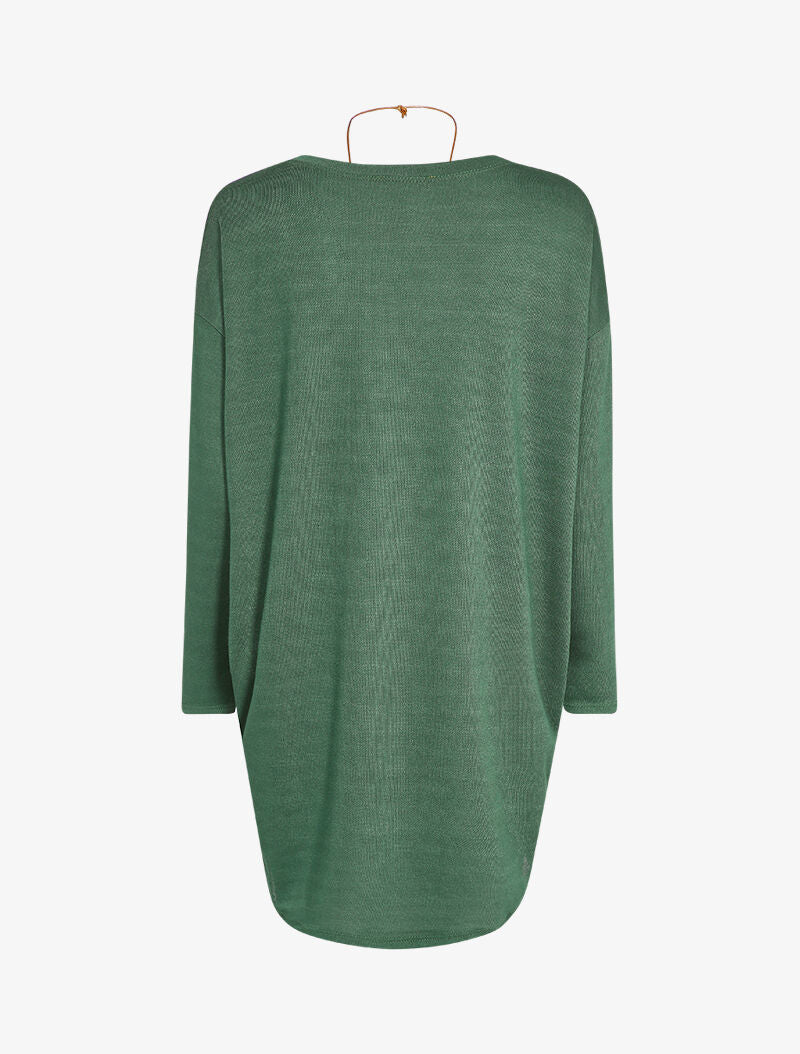 Lange rug tuniek met zakken - Groen - Image 2