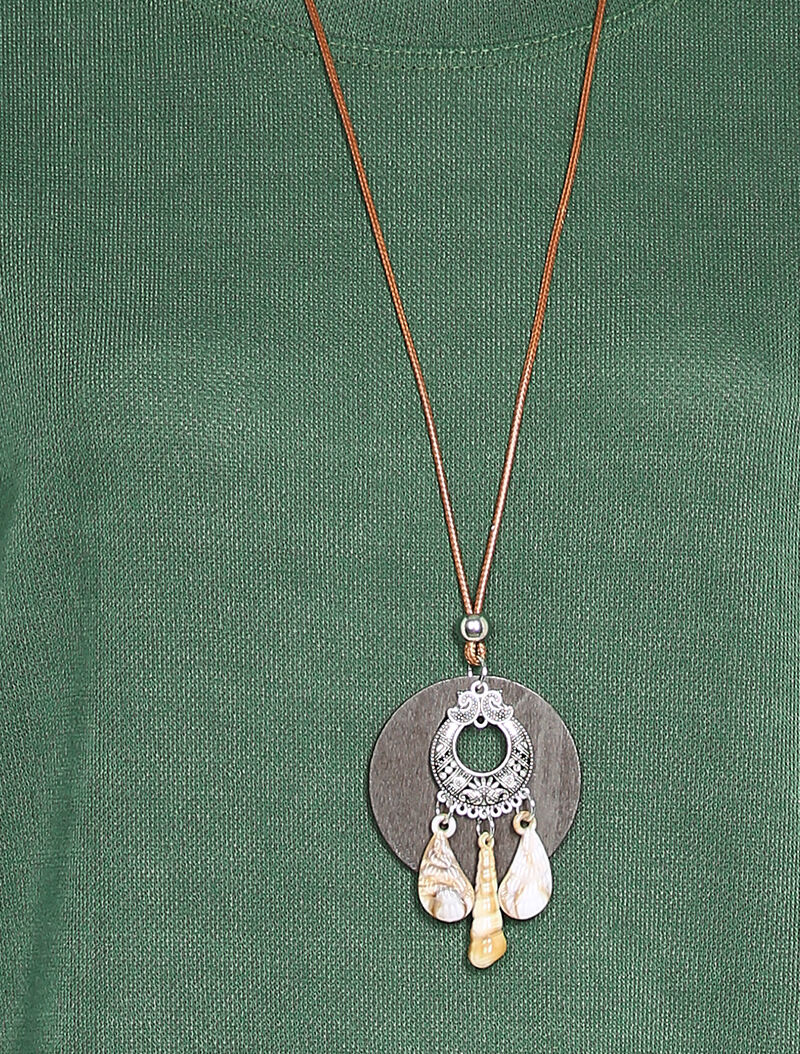 Lange rug tuniek met zakken - Groen - Image 3