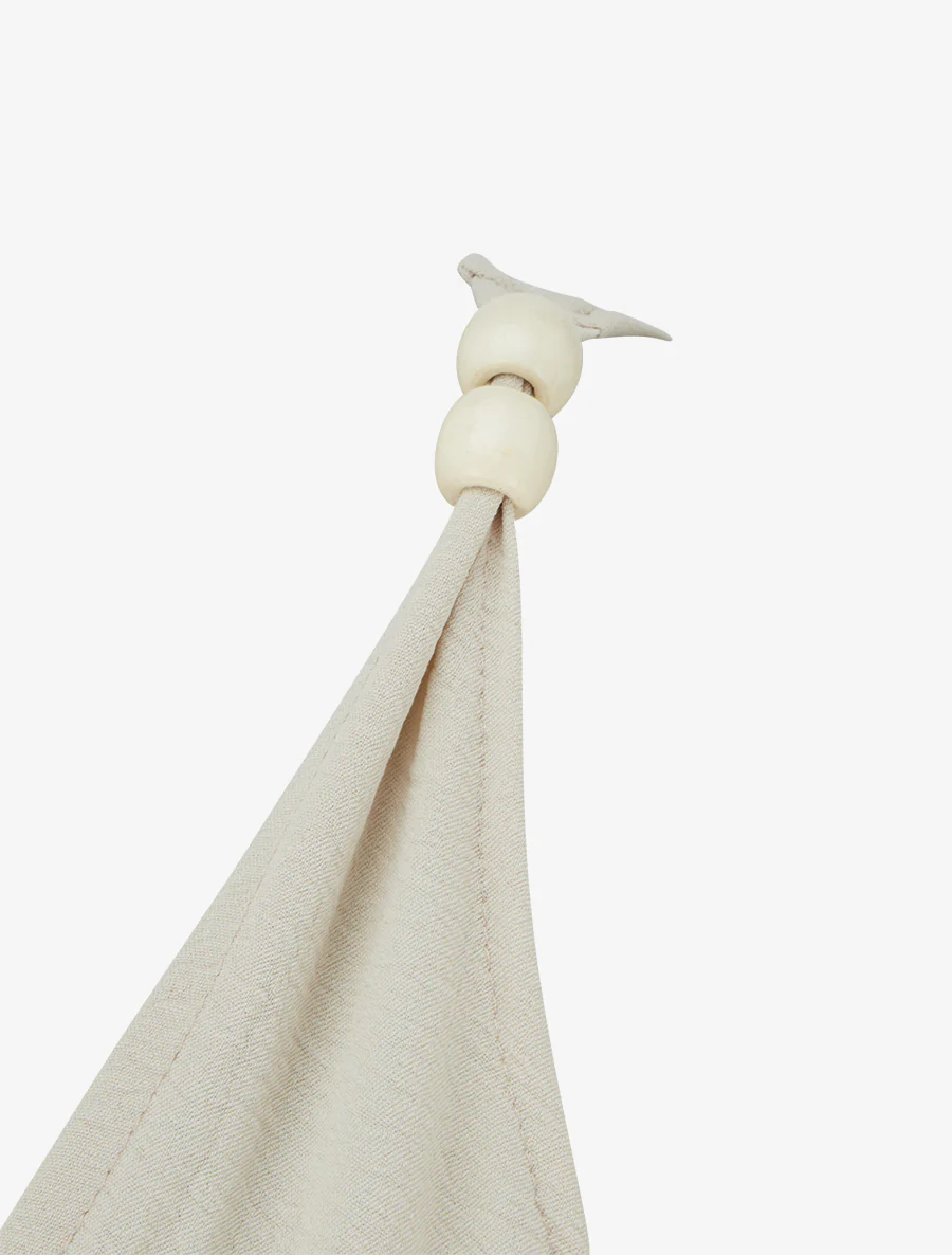 Lange uitlopende jurk met parelbandjes - Beige - Image 3