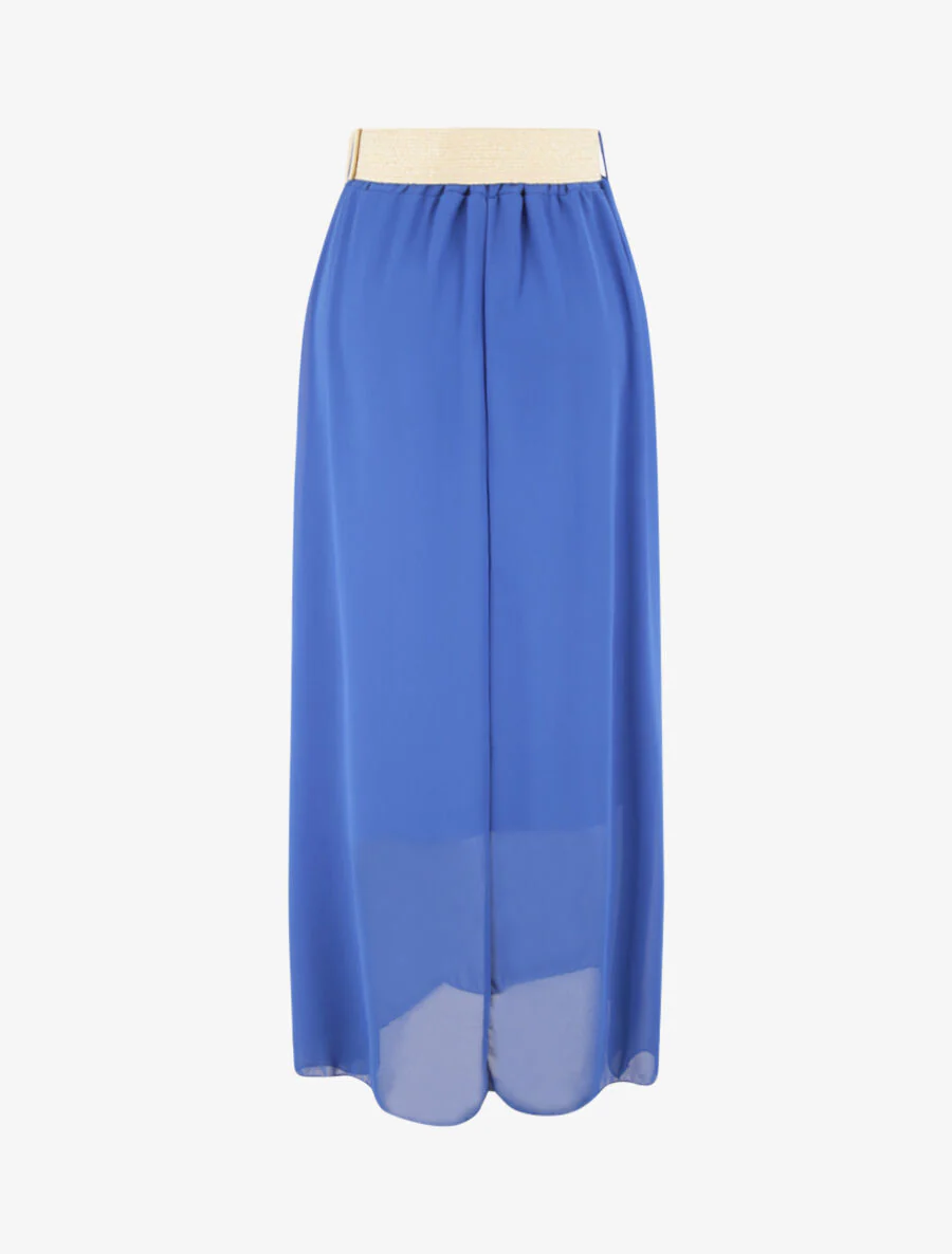 Lange uitlopende zijden rok - Elektrisch blauw - Image 2
