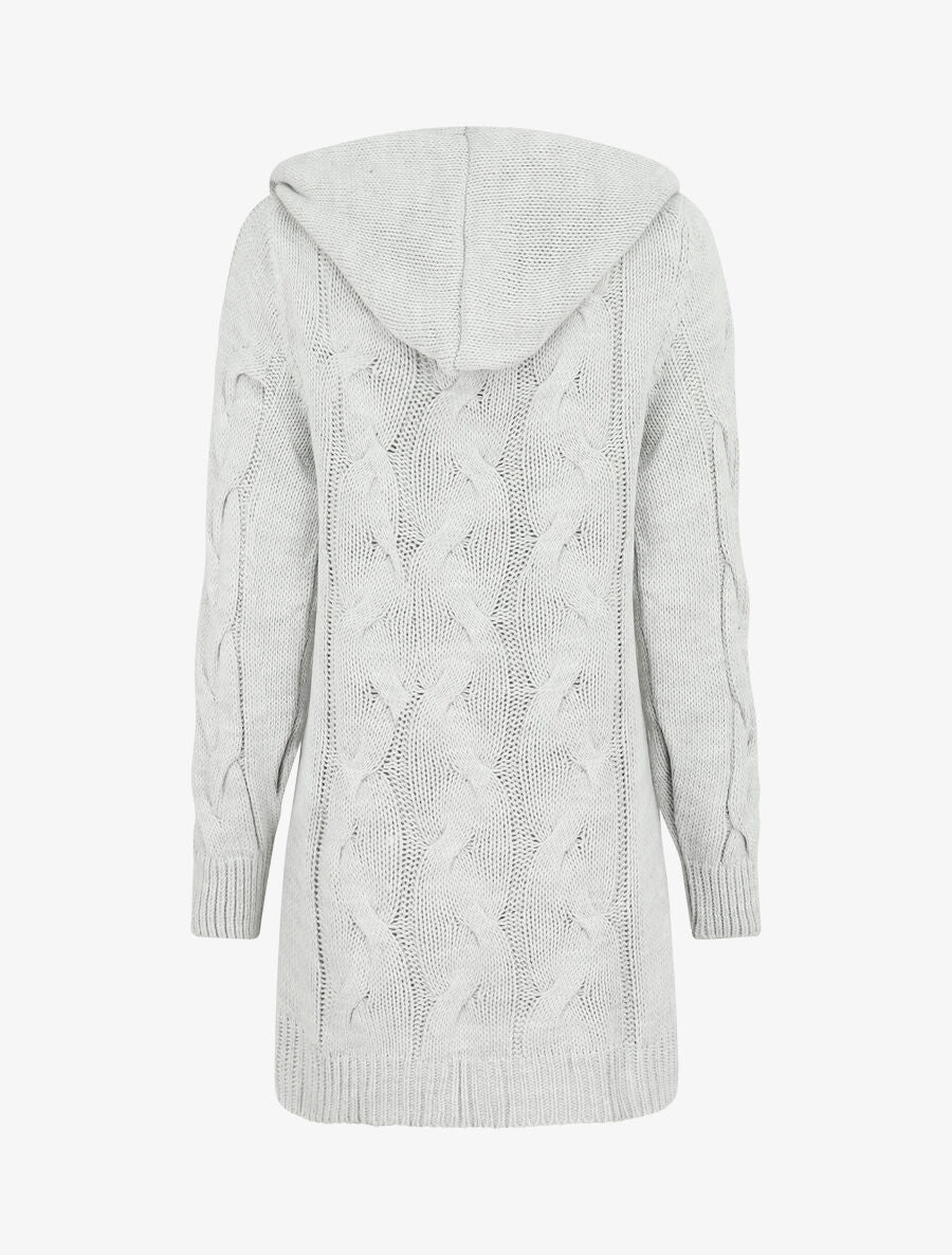 Halflang vest met capuchon - Lichtgrijs - Image 2