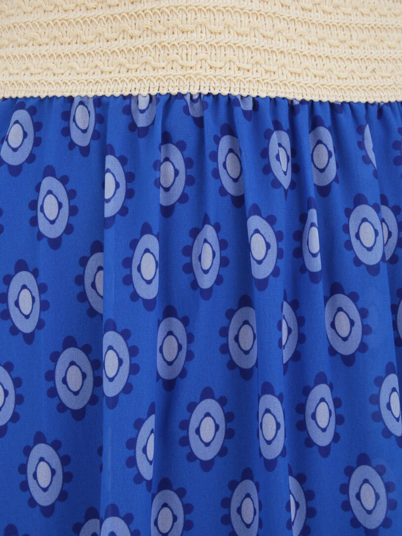 Lange voile geprinte keramische rok - Elektrisch blauw - Image 3