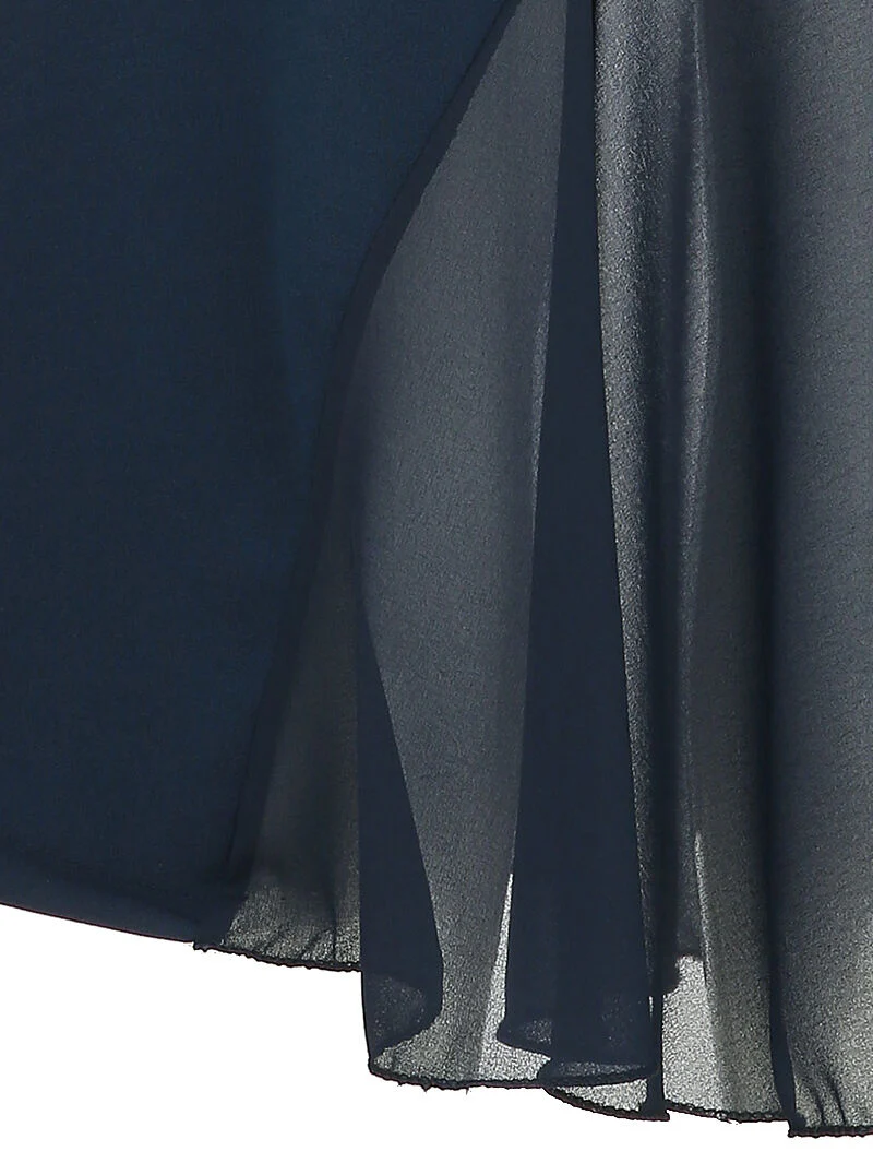Lange zeemeerminrok met hoge taille - Marineblauw - Image 3