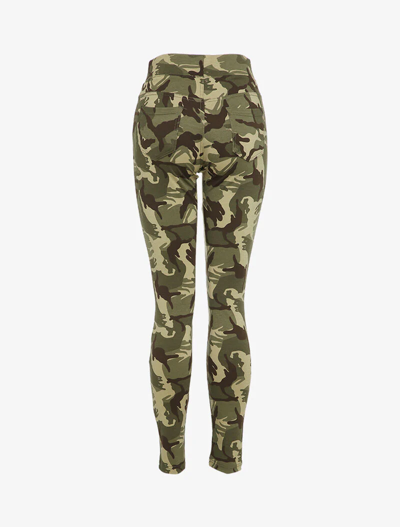 Bedrukte legging met zakken - Kaki - Image 2