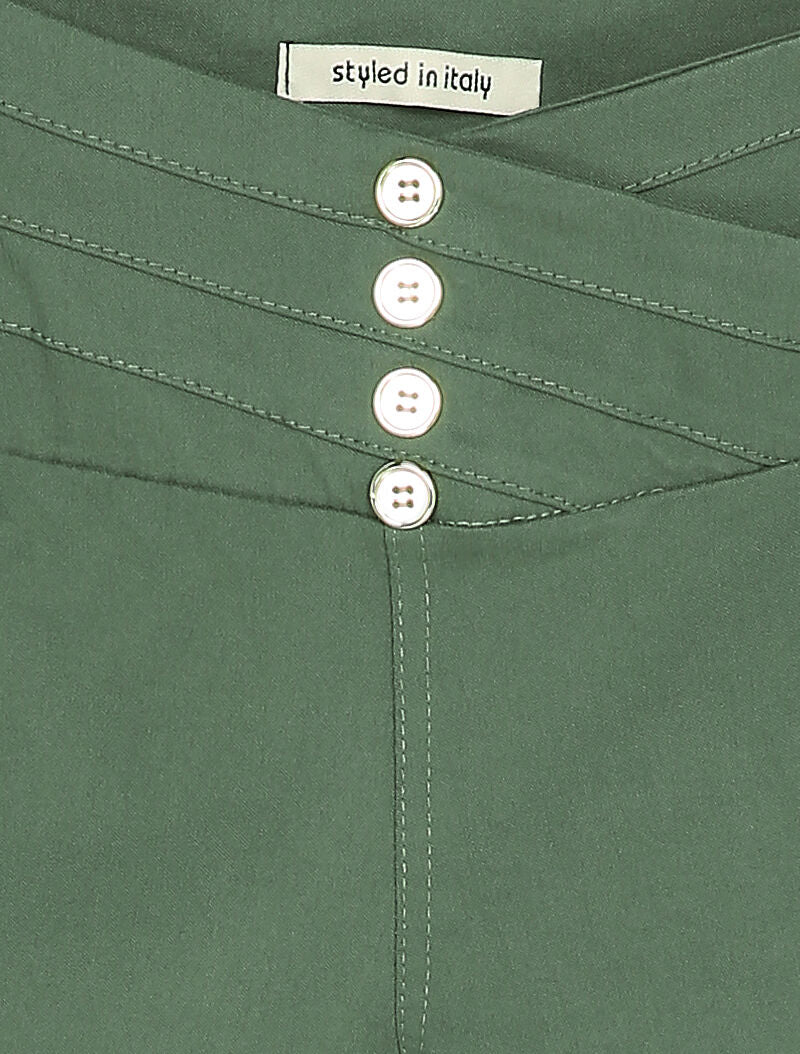 Low-rise legging met gestileerde naden - Kaki - Image 3