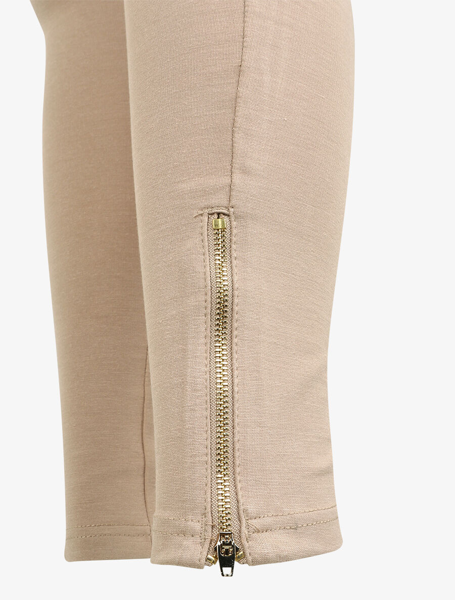 Ultra skinny legging met ritsen aan de enkels - Beige - Image 3