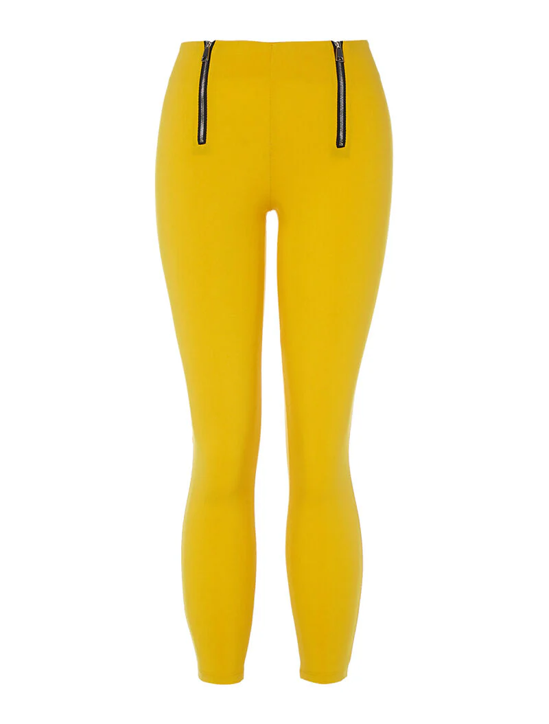 Ultra skinny legging met rits - geel