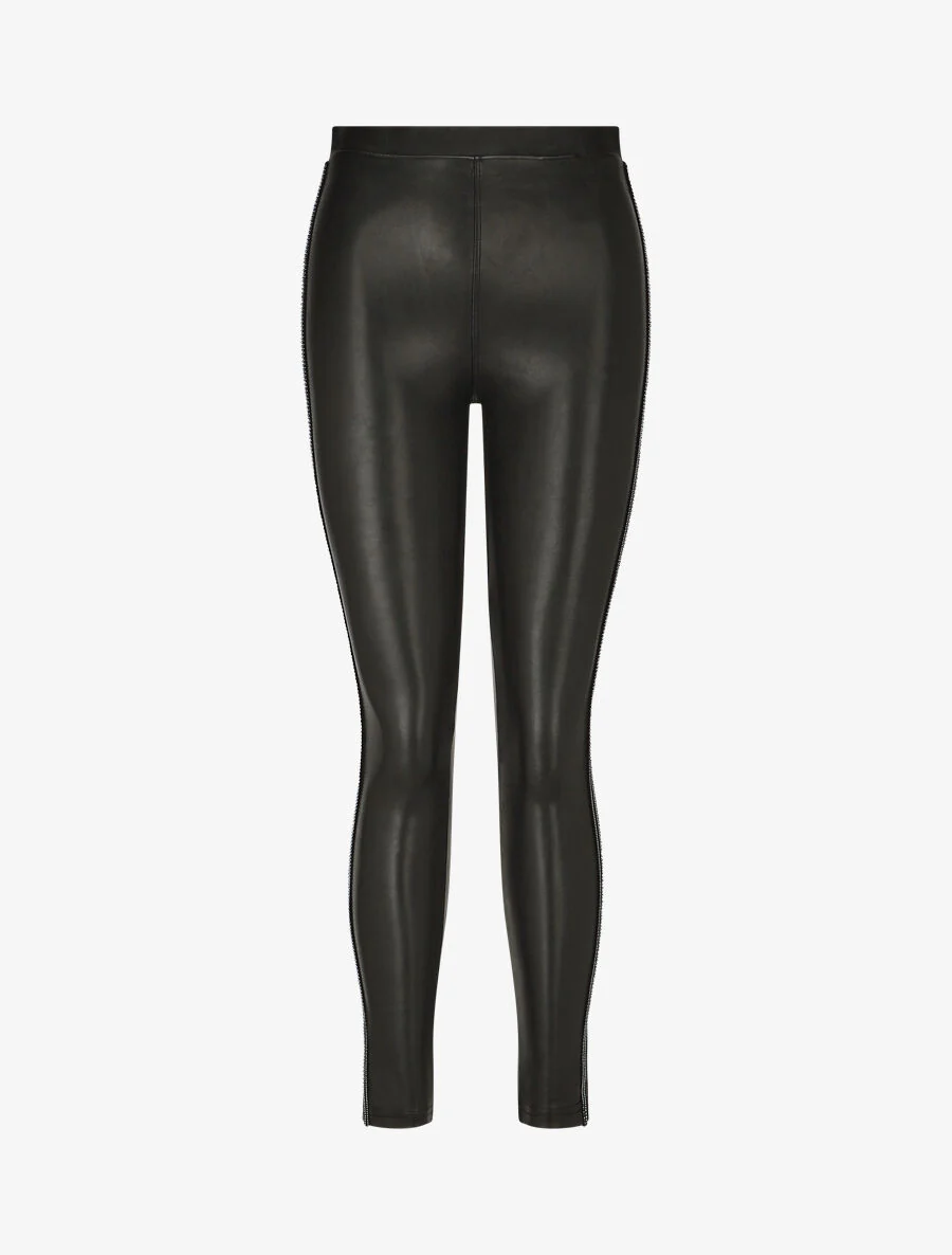Legging van imitatieleer met studs - zwart