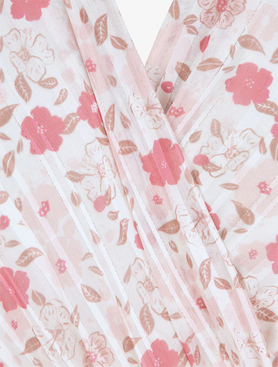 Lente bloemenprint jurk - Wit - Image 3