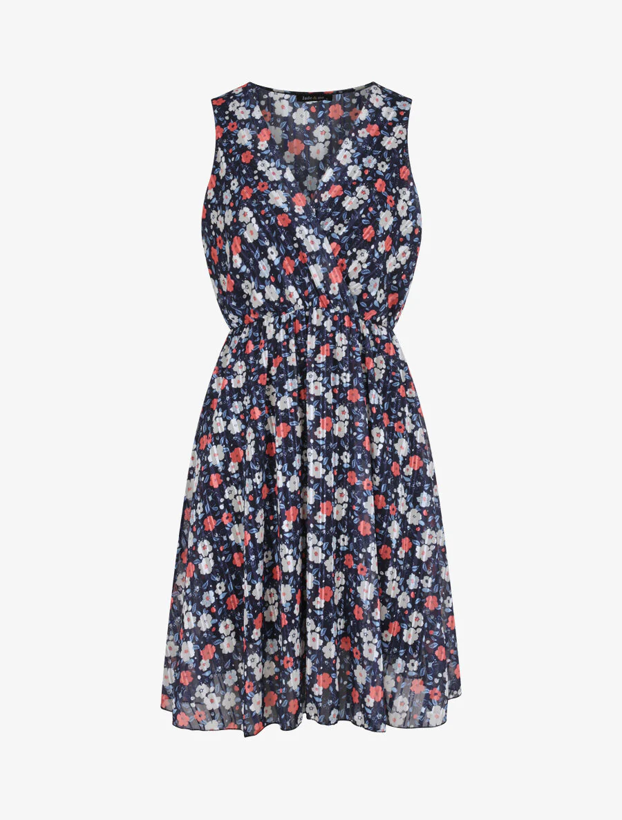 Lente bloemenprint jurk - Marine