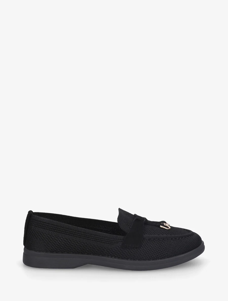 Leren mocassins met metalen juwelen - Zwart