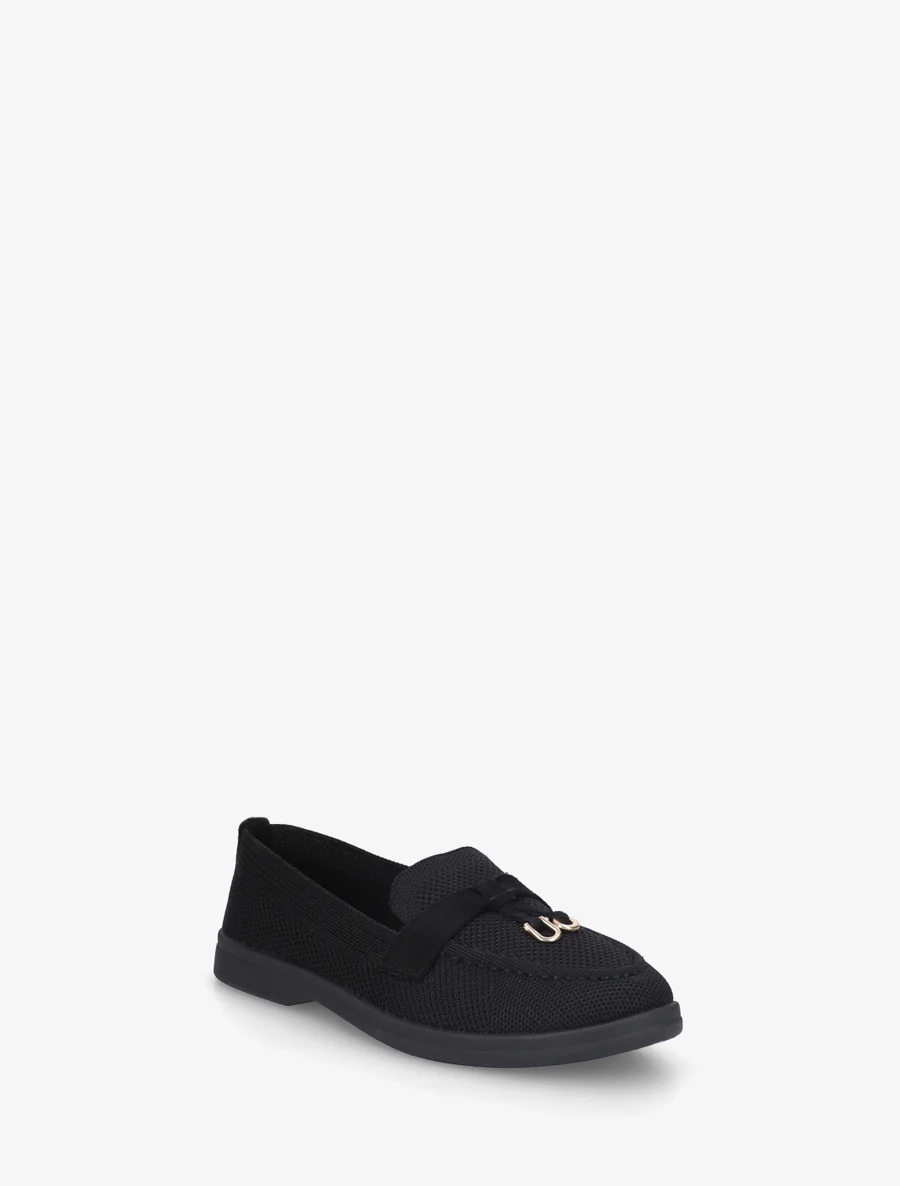 Leren mocassins met metalen juwelen - Zwart - Image 2