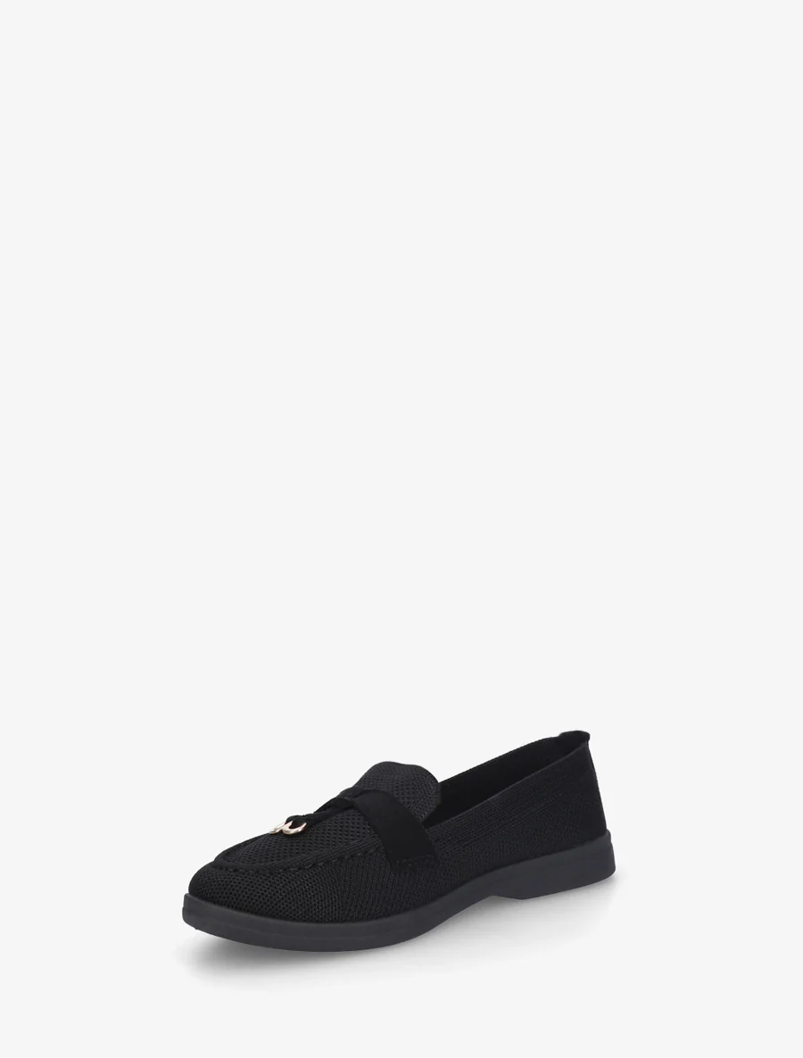 Leren mocassins met metalen juwelen - Zwart - Image 3