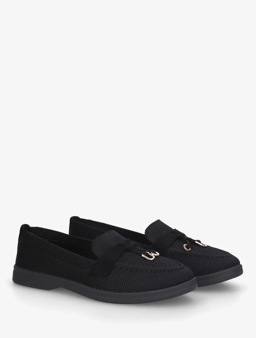 Leren mocassins met metalen juwelen - Zwart - Image 4