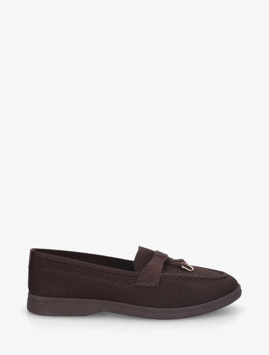 Leren mocassins met metalen juwelen - Bruin