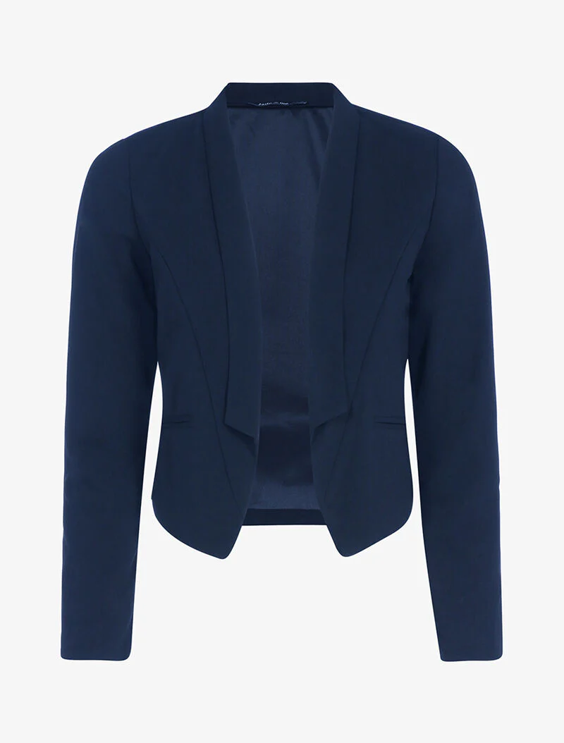 Jas met licht asymmetrische panden - marineblauw