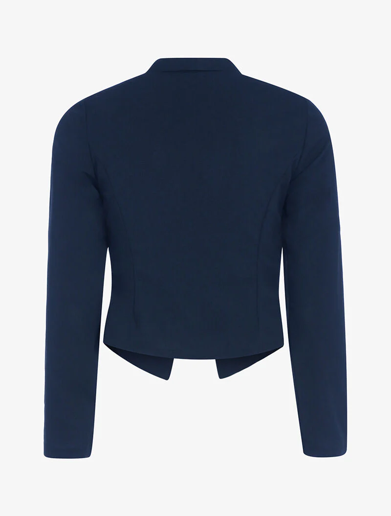 Jas met licht asymmetrische panden - marineblauw - Image 2