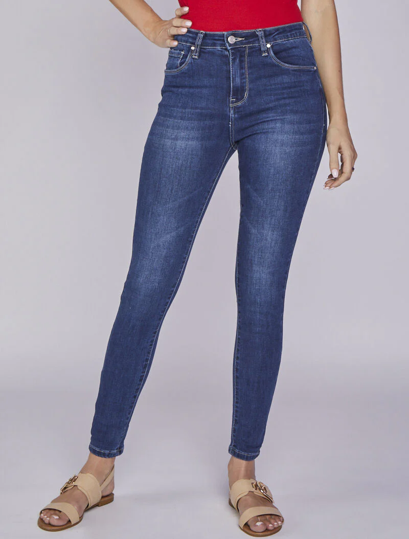 Licht vervaagde skinny jeans - Blauw denim